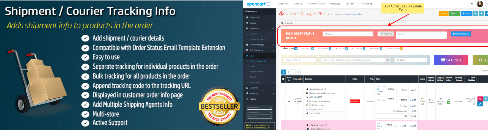 extensions modules Opencart
