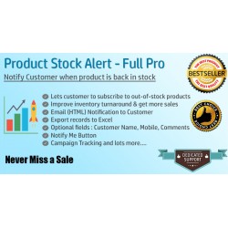 Product stock notification. Galaxynet extensions OpenCart.